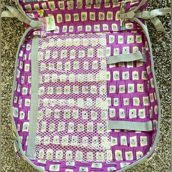 Vera Bradley quilted zip up make up cosmetic bag with handles - Picture 7 of 12